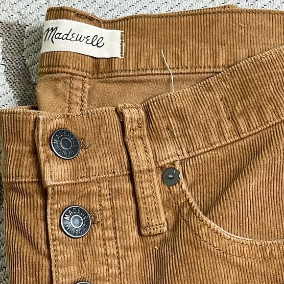 Madewell Cali Demi Boot Tan Corduroy Button-Fly Pants, size 25 - Picture 17 of 17